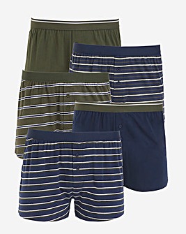 5 Pack Stripe Loose Boxers