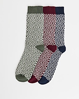 3 Pack Patterned Boot Sock