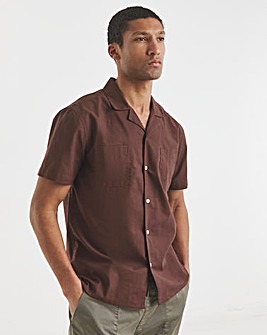 SS Revere Collar Linen Blend Shirt