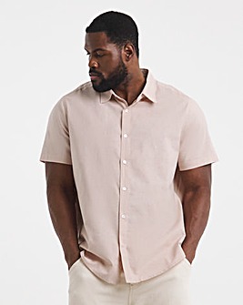 Short Sleeve Linen Blend Shirt