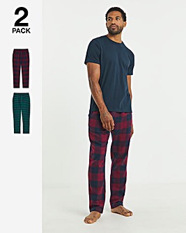 2PK Brushed Flannel Check Loungepants