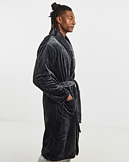 Striped Fleece Dressing Gown