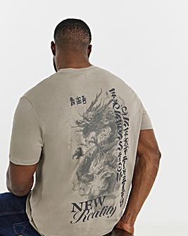 Jack & Jones Dragon Back Graphic T-Shirt - Natural