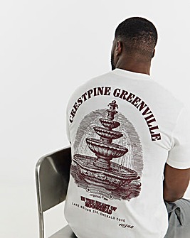 Jack & Jones Greenville Fountain Back Graphic T-Shirt - White