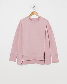 Simply Be Pink Exposed Seam Dip Back Sweatshirt