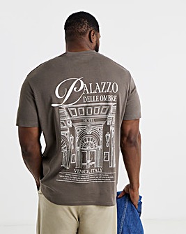 Jack & Jones Premium Italian Palazzo Back Graphic T-Shirt - Brown