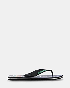 Jack & Jones Palm Print Flip Flop - Navy