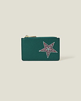 Accessorize Star Embroidered Card Holder