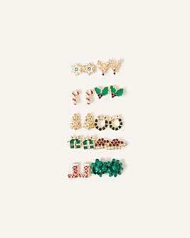 Accessorize Christmas Earrings 10 Pack