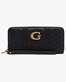 Guess Large Lovide Chevron Quilted Zip Around Wallet