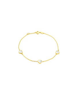 9CT Gold Mother of Pearl Heart Bracelet