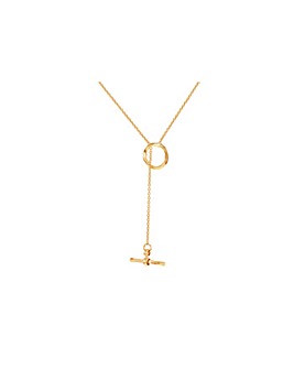 9CT Gold  Lariat T-Bar  Necklace