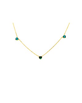9CT Gold Malachite Heart Necklace