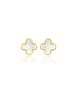 9CT Gold Mother of Pearl Petal Studs