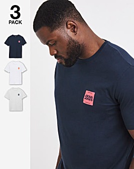 Jack & Jones Brandy 3 Pack Crew Neck T-Shirt - Multi