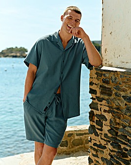 Jack & Jones Global Waffle Resort Shirt and Short Set
