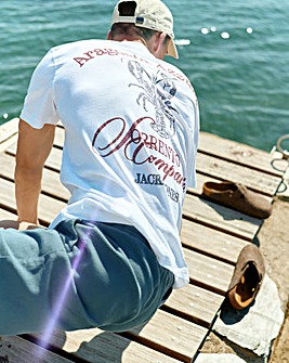 Jack & Jones Cassis Sketch Back Print T-Shirt
