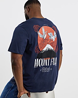 Jack & Jones Mount Fuji Back Graphic T-Shirt - Navy