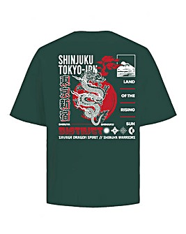 Jack & Jones Dragon Back Graphic T-Shirt - Green