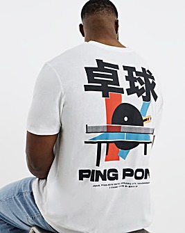 Jack & Jones Ping Pong Back Graphic T-Shirt - White