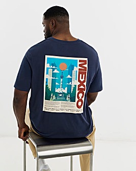 Jack & Jones Back Graphic Mexico T-Shirt - Navy