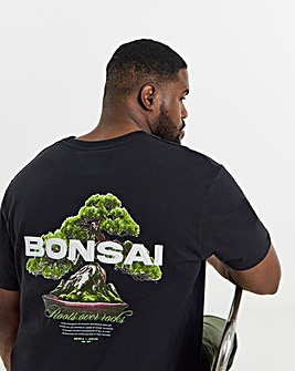 Jack & Jones Back Graphic Bonsai Tee - Black