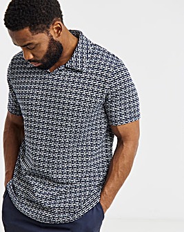 Jack & Jones Eli Jacquard Knit Polo - Navy