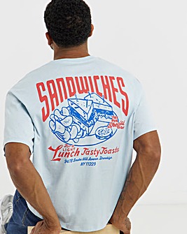 Jack & Jones Sandwich Back Graphic T-Shirt - Blue