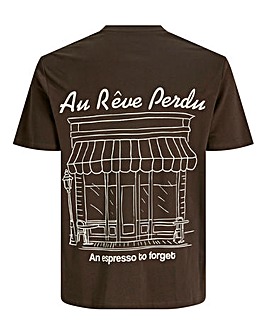 Jack & Jones Cafe Back Graphic T-Shirt - Brown