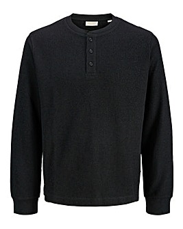 Jack & Jones Textured Henley - Black