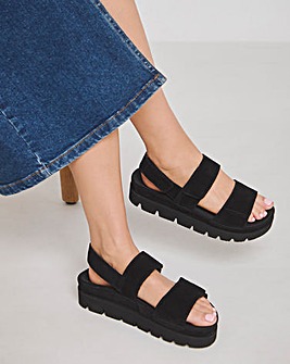 Chara Suede Touch and Close Sandals Wide E Fit