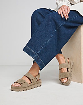 Chara Suede Touch and Close Sandals Wide E Fit