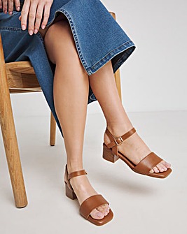 Marseille Low Block Heel Barely There Sandals Wide E Fit