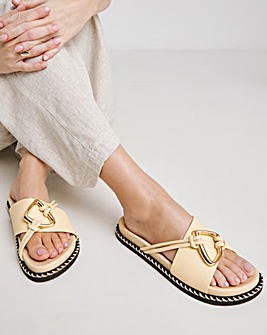 Lyon Hardware Footbed Sandals Wide E Fit