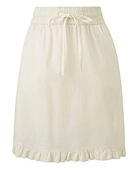 Linen Rich Frill Hem Skirt