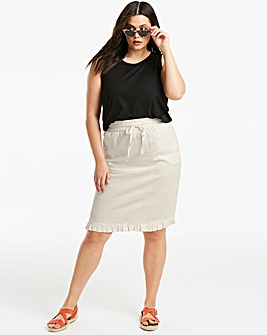 Linen Rich Frill Hem Skirt