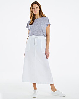 Petite Easy Care Linen Mix Maxi Skirt