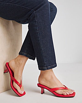 Clarity Toe Post Kitten Heels Wide E Fit