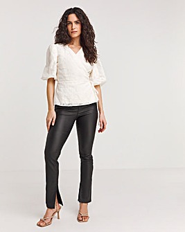 Joanna Hope Textured Wrap Blouse