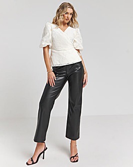 Joanna Hope Textured Wrap Blouse