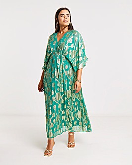 Joanna Hope Metallic Jacquard Tea Dress