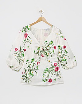 Joanna Hope Ruched Front Blouse