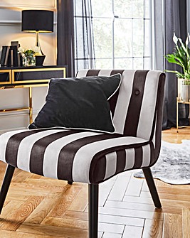 Joanna Hope Eliza Black and White Striped Accent Chair