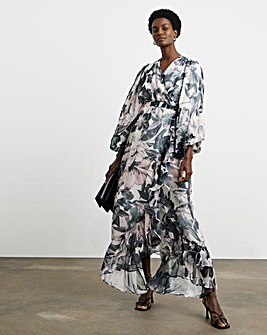 Joanna Hope Maxi Wrap Dress With Ruffles