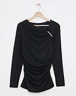 Joanna Hope Aysmmetrical Top With Hardwear Detail