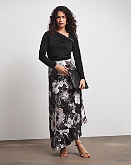 Joanna Hope Asymmetrical Pleated Skirt