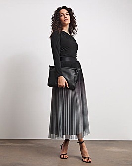 Joanna Hope Mesh Pleated Skirt