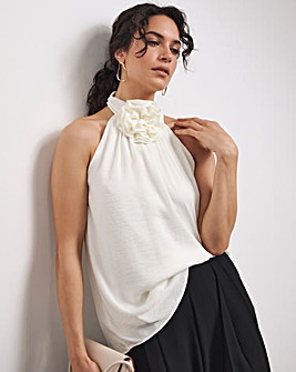 Joanna Hope Corsage Halter Neck Top