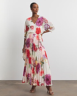 Joanna Hope Printed Pleated Maxi Dress