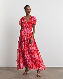 Joanna Hope Tiered Ruffle Maxi Dress